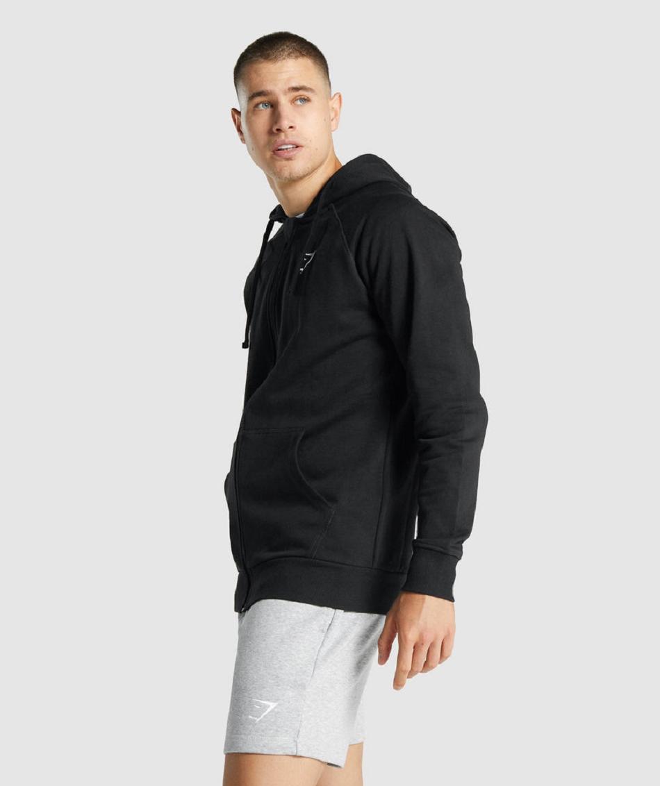 Sudadera Con Capucha Gymshark Crest Zip Up Hombre Negras | CO 3601QMA